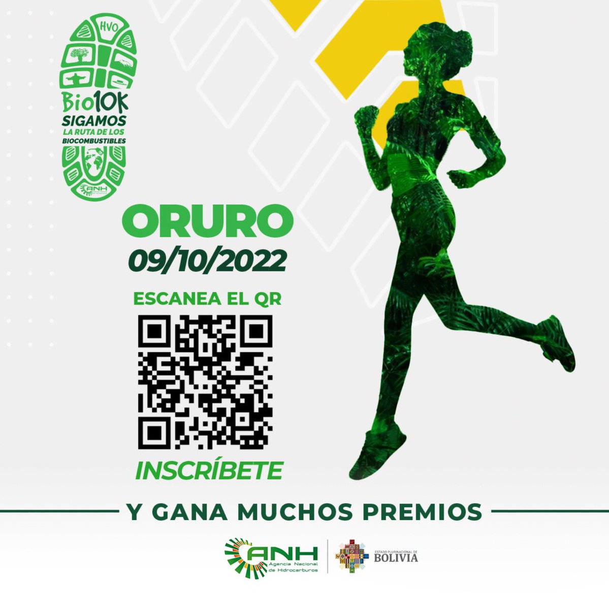 AnhBolivia's tweet photo. 🏃🏽‍♀️🏃🏾🌱 ¿Te gusta hacer actividad física y respirar aire puro de la naturaleza? Entonces eres alguien que ama a la Madre Tierra. Ven y sé parte de la carrera pedestre #Bio10K de la #ANH.
📲 Escanea el código QR e inscríbete o visita nuestra página web https://t.co/Pjr8T0zblD https://t.co/D4AbeGcukQ