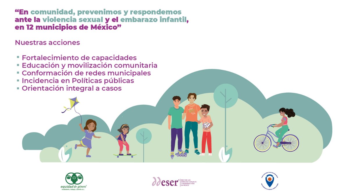 #NiñasAdolescentesSinViolencia Con apoyo de @UNTrustFundEVAW realizamos acciones con funcionariado, docentes, madres, padres, personas cuidadoras, niñas, niños y adolescentes para prevenir y responder ante violencia sexual y el embarazo infantil en 4 entidades de México @ddeser_