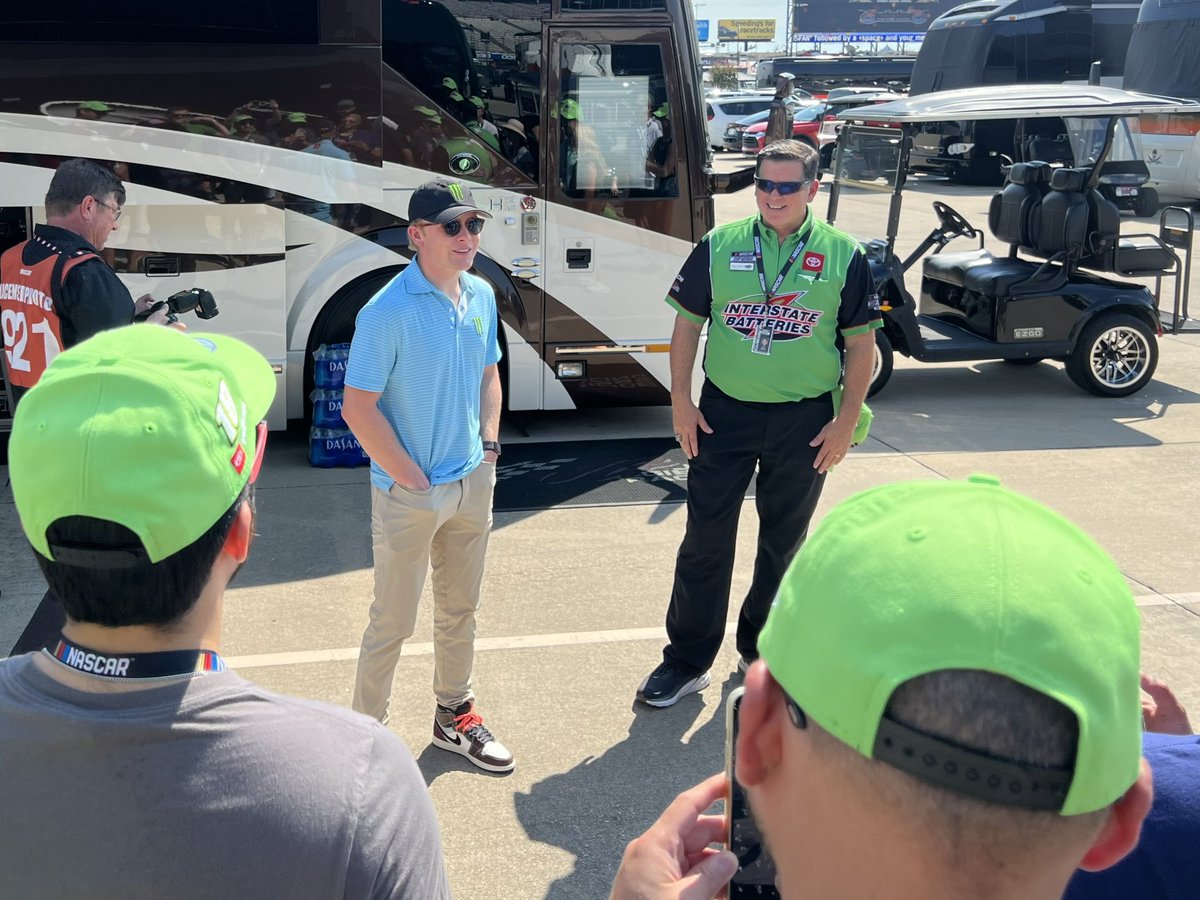 #TeamInterstate driver @TyGibbs takes some time out of his pre-race routine to talk with @interstatebatts guests. @JoeGibbsRacing @MonsterNascrCup #NASCARPlayoffs