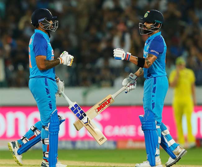India beat Australia in a thrilling match 💥
India Won By 6 Wickets 🇮🇳💙
#SKY 69 (36) #VK 63 (48) 
#INDvAUS #3rdT20I #TeamIndia