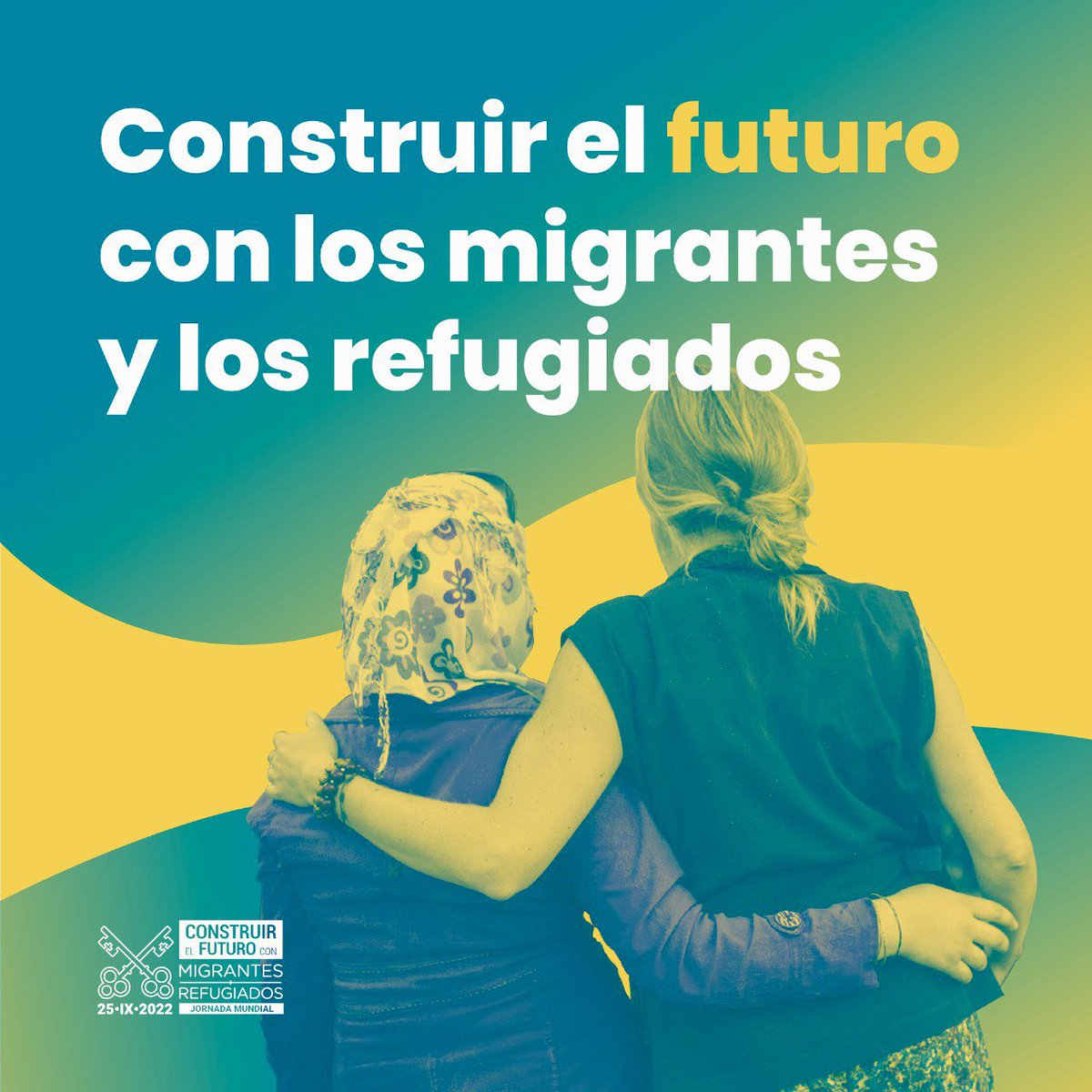 mgrsj's tweet photo. Hoy 25/09 es la Jornada Mundial del Migrante y del Refugiado. Renovemos nuestro compromiso por la edificación de un futuro que ponga en el centro también a migrantes, refugiados, desplazados y víctimas de la trata. El reino de Dios se construye junto con ellos. #JMMR2022 @fyapan https://t.co/wQlWYiGEDn