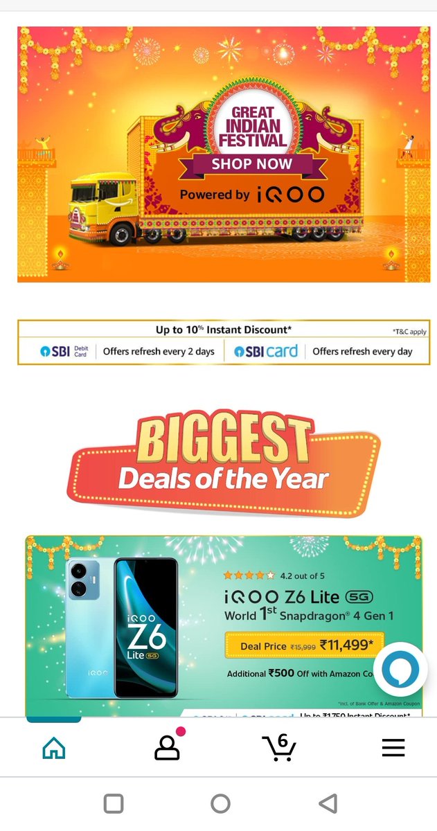 Technology_Hari's tweet photo. Amazon Great Freedom Festival Sale on iQoo Smartphones
#iQOOZ6Lite5GOnAmazonSpecials 
#iQOOZ6Lite5G #iQOOZ6Lite 
#iQOO #smartphones 
#AmazonGreatIndianFestival https://t.co/dTNfTZKG08