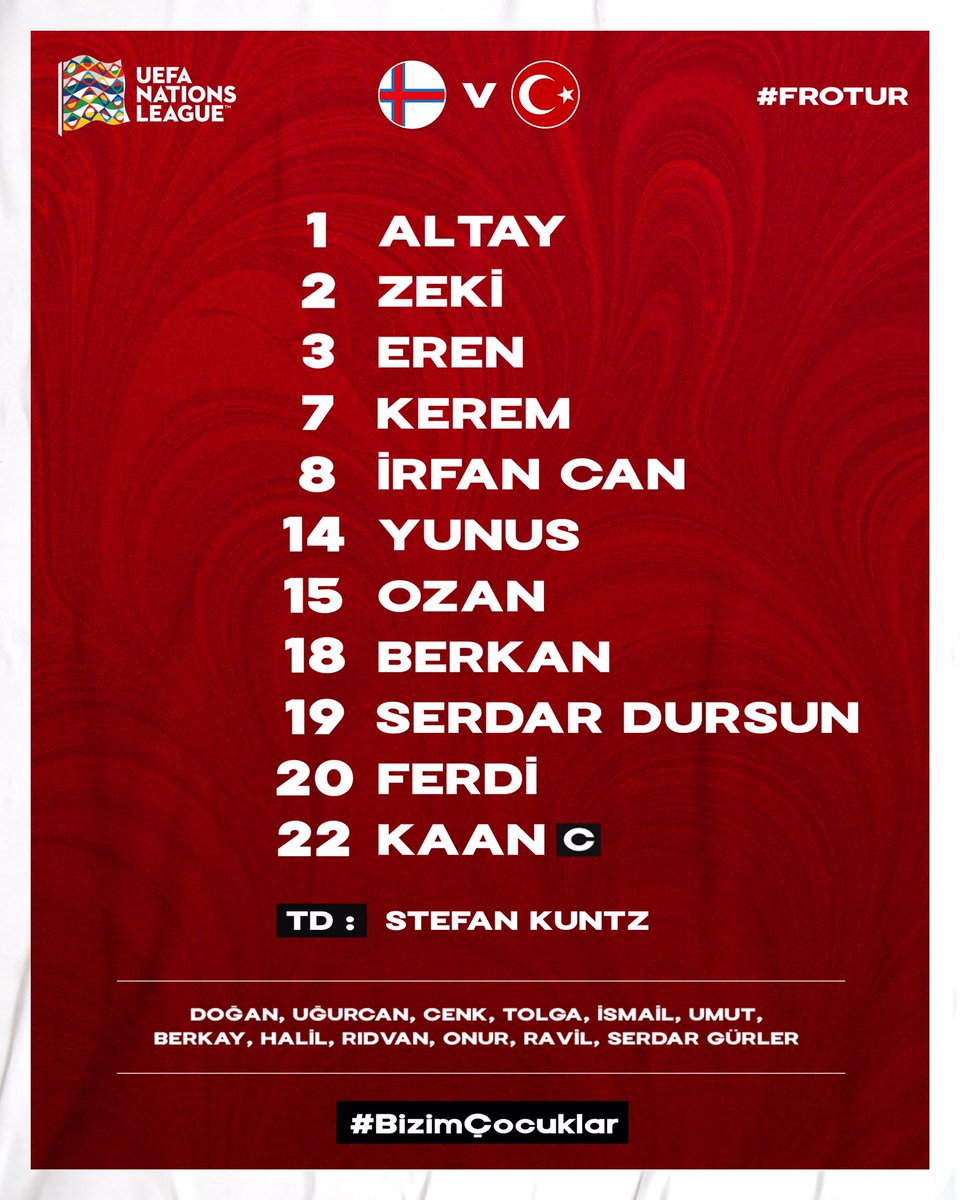 MilliTakimlar's tweet photo. #BizimÇocuklar’ın Faroe Adaları maçı 11’i belli oldu. 🇹🇷 

#FROTUR #NationsLeague https://t.co/LqX837sh3N