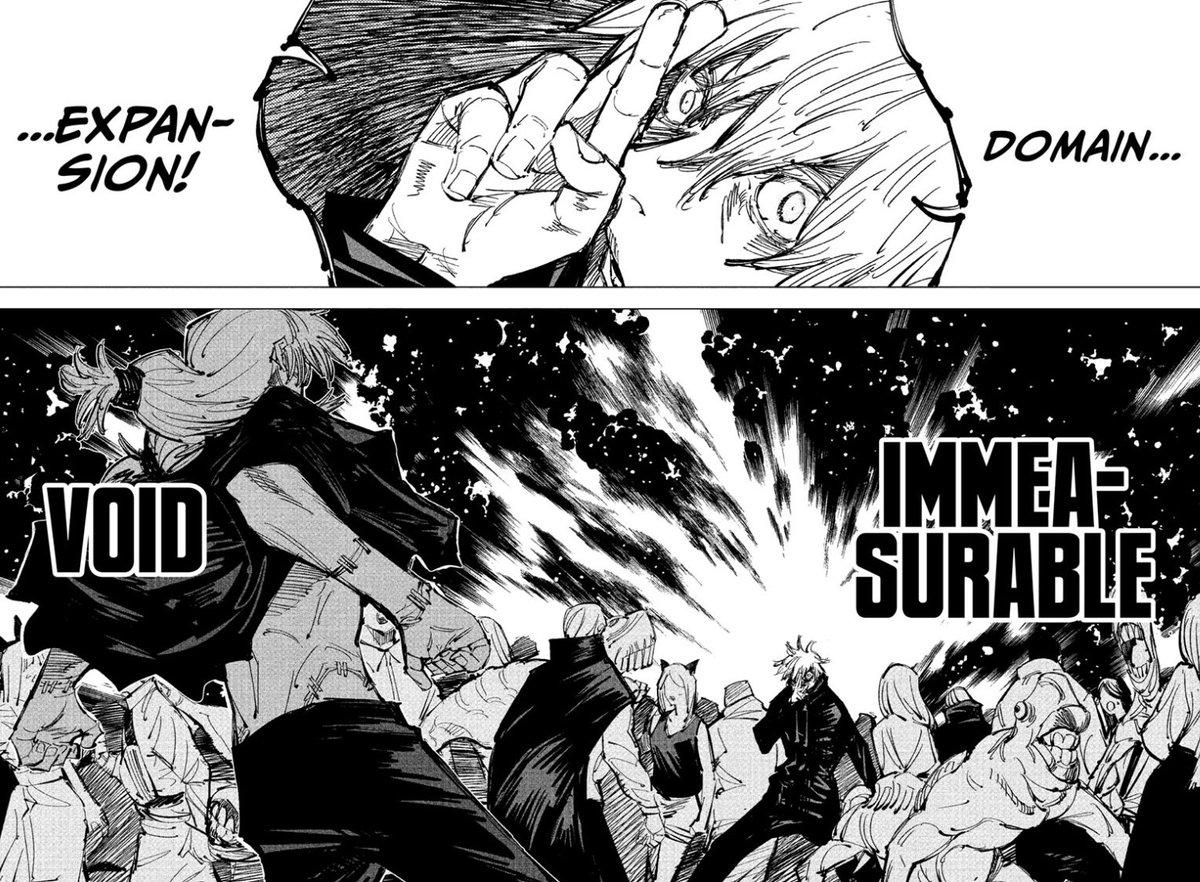 Aleczandxr's tweet photo. I started Jujutsu Kaisen’s Shibuya Incient arc and it’s already fire. This shit was insanity, awesome stuff https://t.co/bGBU6GKOFY