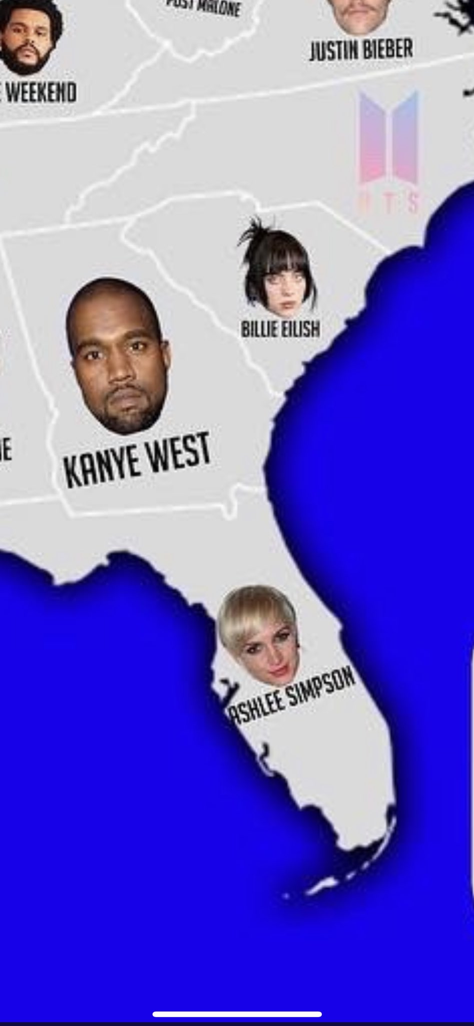 Barstool Sports on Twitter "The most listened to artists/bands in each