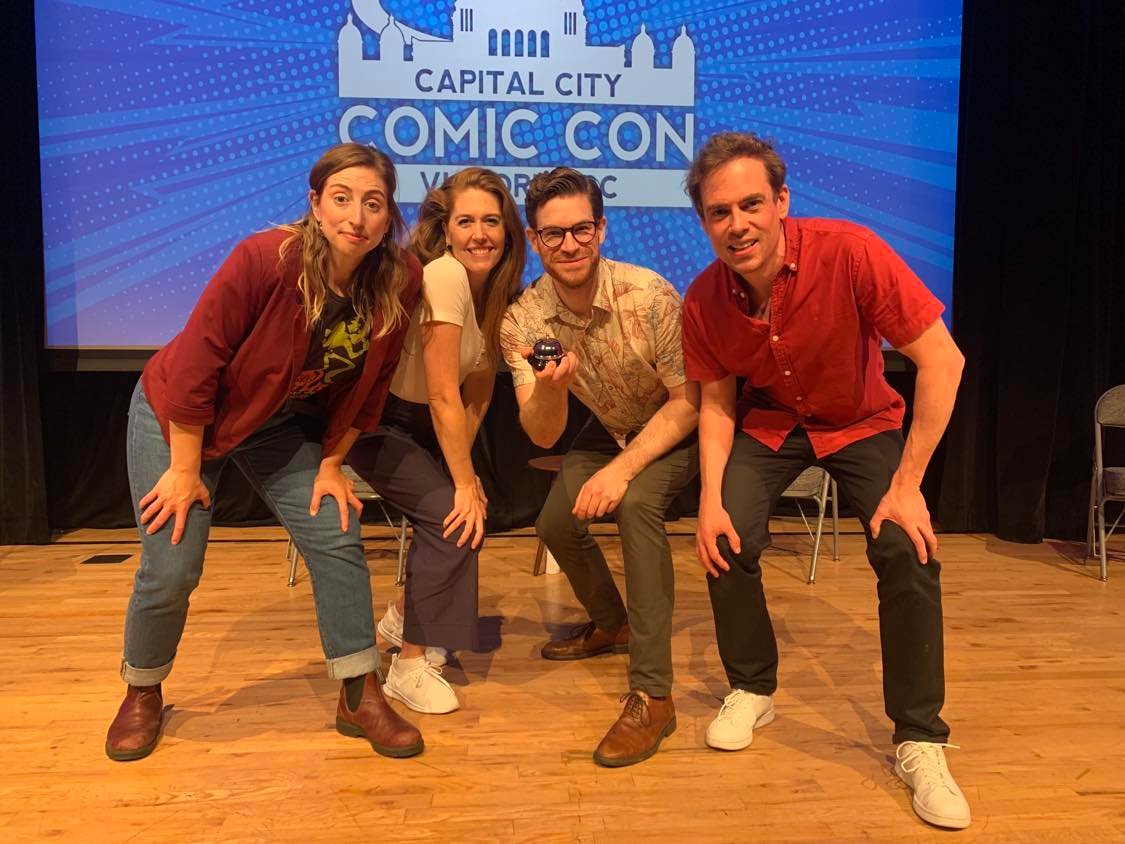 TheFictionals's tweet photo. Thanks so much to the amazing crowd who joined us at @capcitycomic for our Boom! Pow! Comic Book Comedy Show! So much fun as we participated in a bake-off, pumped Coleman stoves in Calgary, and learned the life-saving power of soft pretzels. #CapCityComic @VicEventCentre https://t.co/88Sjap8NYY