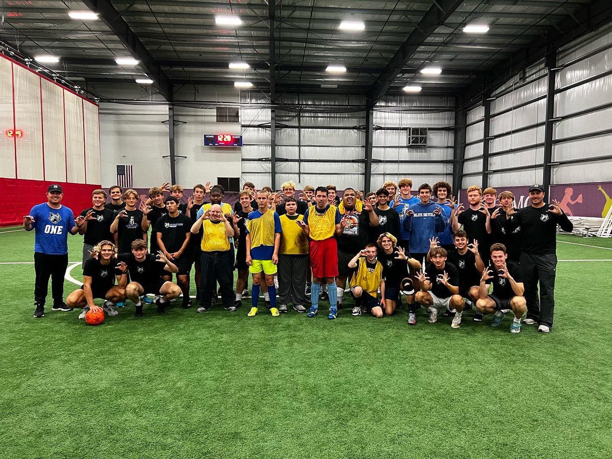 PCTMensSoccer's tweet photo. We had a blast helping train/scrimmage the Lycoming County Special Olympics Wildcats this morning at the @thelibertyarena #giveback #rocketroger #d3soccer https://t.co/io8cZuq5BV