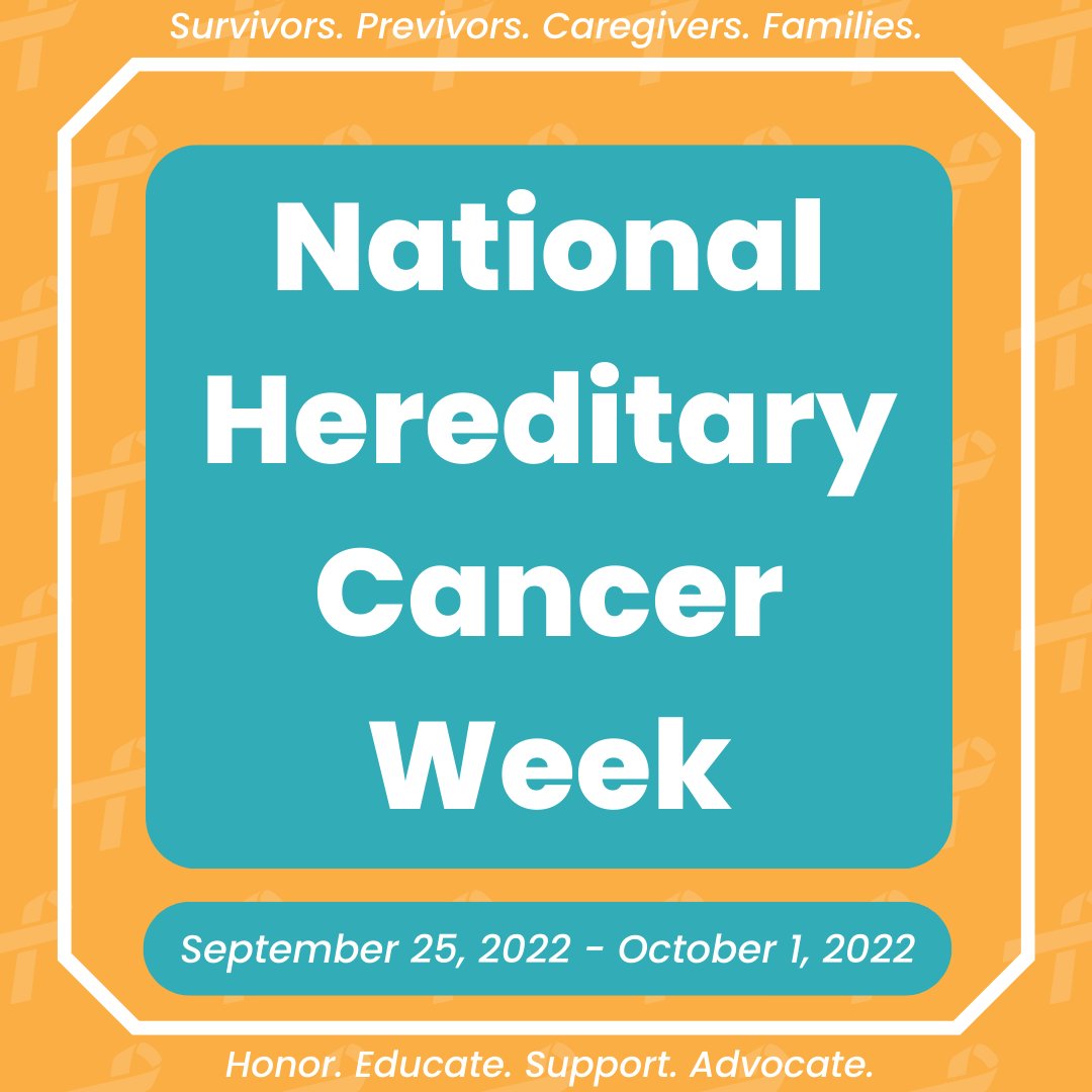 MyGeneCounsel's tweet photo. Today marks the start of National #HereditaryCancerWeek! Check back each day to honor and learn more about those with a genetic mutation that increases their cancer risk, as well as the families and caregivers that support them.

#GeneChat #PrecisionMedicine https://t.co/aMkfxSRfWi