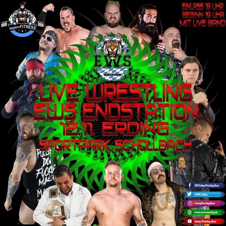 Live Wrestling in Erding
12.11.2022
Sportpark Schollbach Erding
Karten gibt es an der Abendkasse oder auf Eventim.