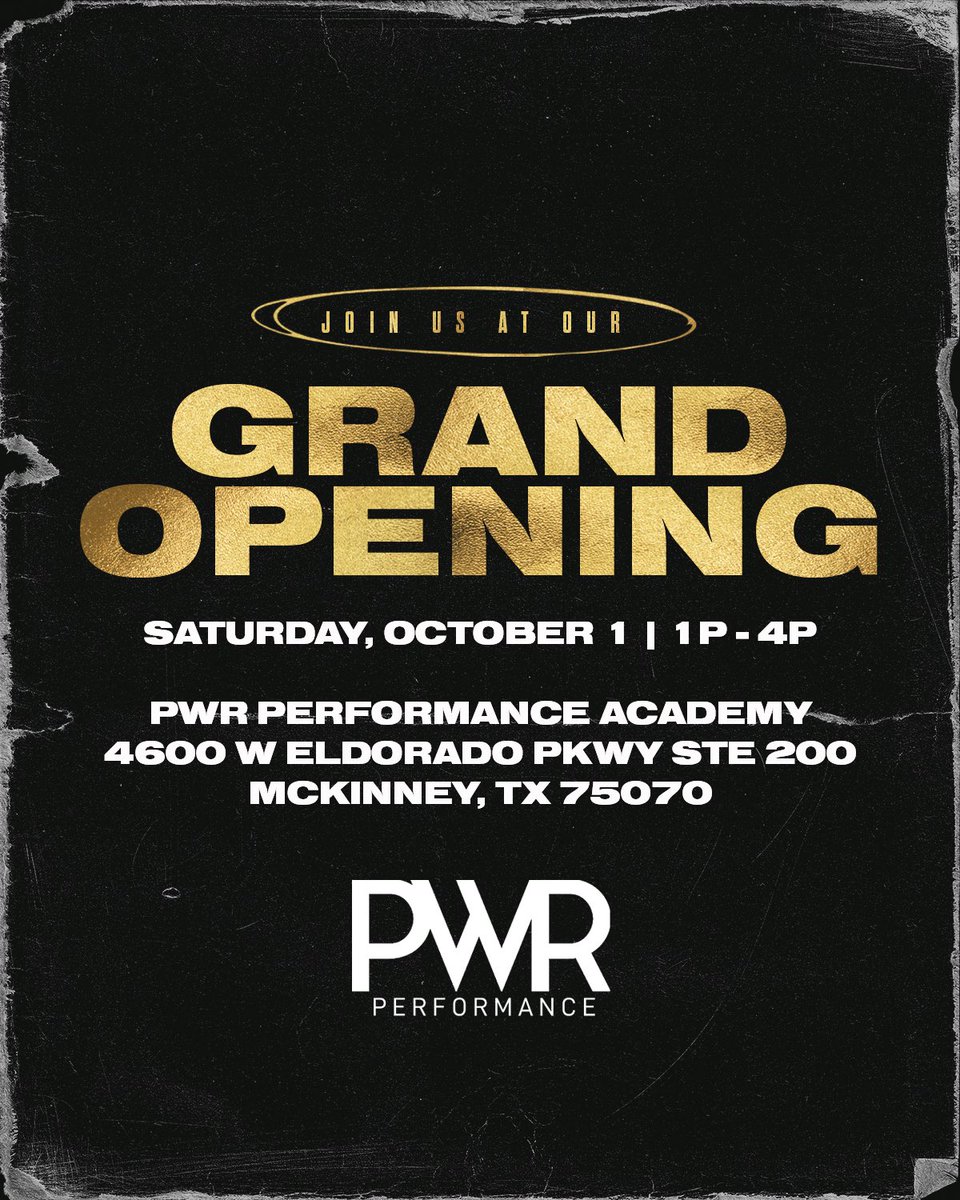 _pwrperformance's tweet photo. We are getting closer! Saturday, October 1, join us in celebrating our Grand Opening. #itsamentality #iAM #PWRPerformance https://t.co/zCVhkPFqws