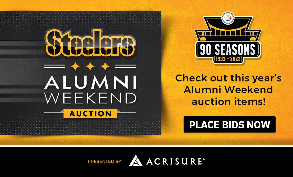 Pittsburgh Steelers on X: 'It's time to start bidding on our Alumni Weekend  auction items, presented by @AcrisureLLC Place bids on authentic jerseys,  autographed footballs, and more. 