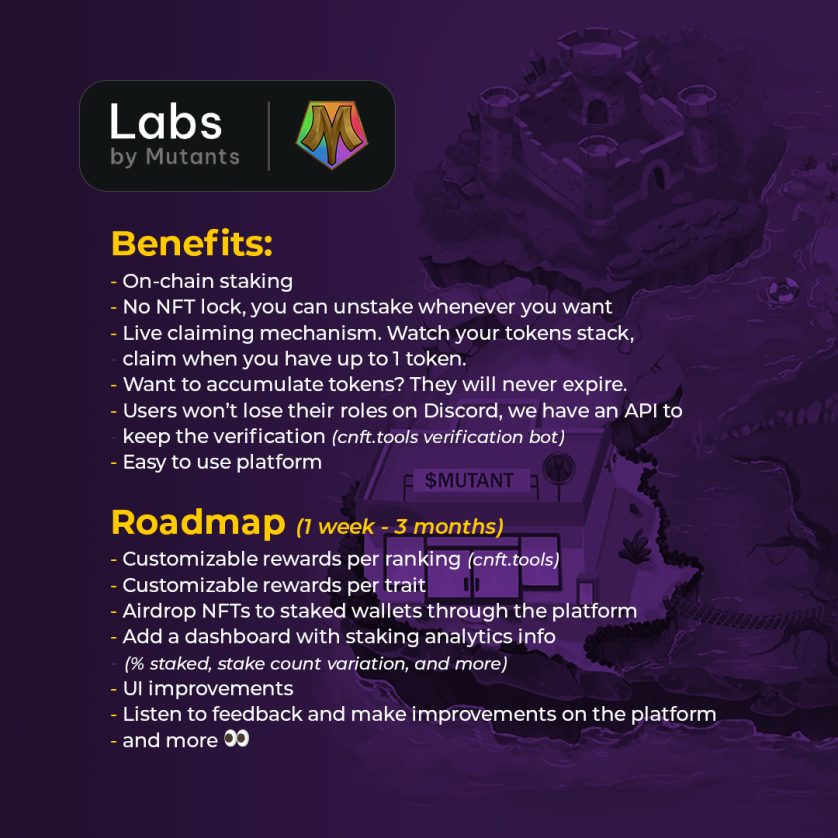 MutantNFTs's tweet photo. π¨ANNOUNCEMENTπ¨
Staking applications are OPEN!
If you are a project owner, please fill up this form: https://t.co/G79Gl4jmPR and we will contact you ASAP to explain all the details.
Why stake with us? Check the benefits and the roadmap below. https://t.co/u0LRRGfKAV