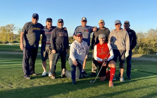Onanole Sporty's Originals held their year-end windup yesterday with some golf, great food, &amp; planning.  Thanks to Sporty's for the great hospitality.  The infielders narrowly edged the outfielders in the match.  Dan Dechka won the award for the best-dressed golfer.