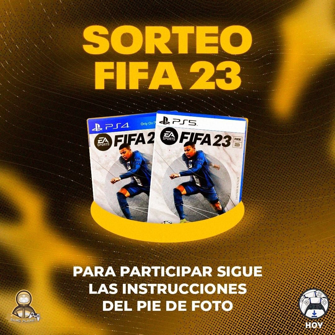 Clausinho10's tweet photo. #SORTEO 🤞🏽☘️ REGALAMOS un FIFA23 para PS4/PS5 🎮 🎁

Requisitos para participar:
1. Sígueme a mí
2. Sigue a @LotienesHOY y @gameplanetps
3. RT a este Tweet
 
El sorteo es INTERNACIONAL 🌍 y el ganador se anunciará el día 5 de Octubre, Suerte! 🍀
#FIFA23 https://t.co/eYazLmUiEM