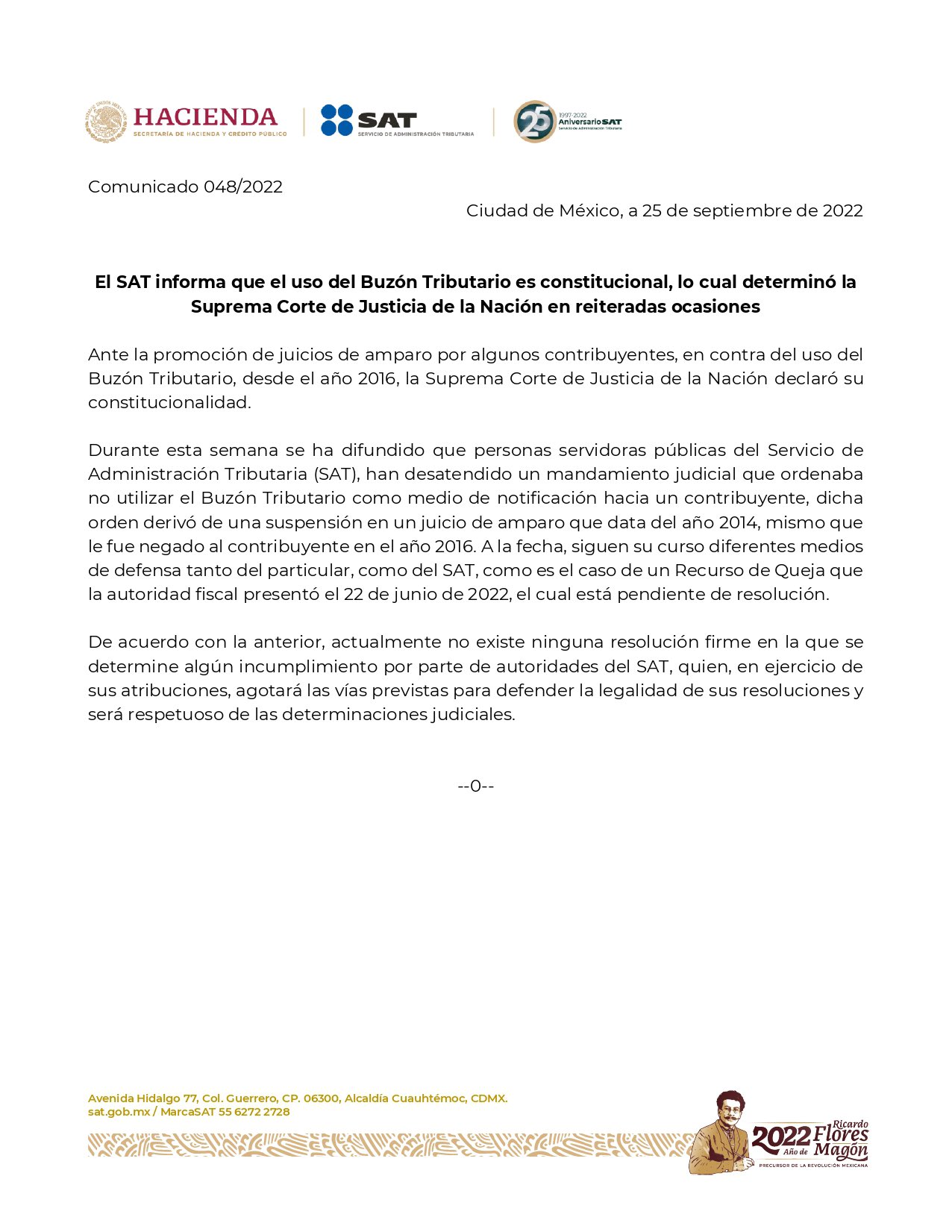 Sat buzon tributario anterior sale