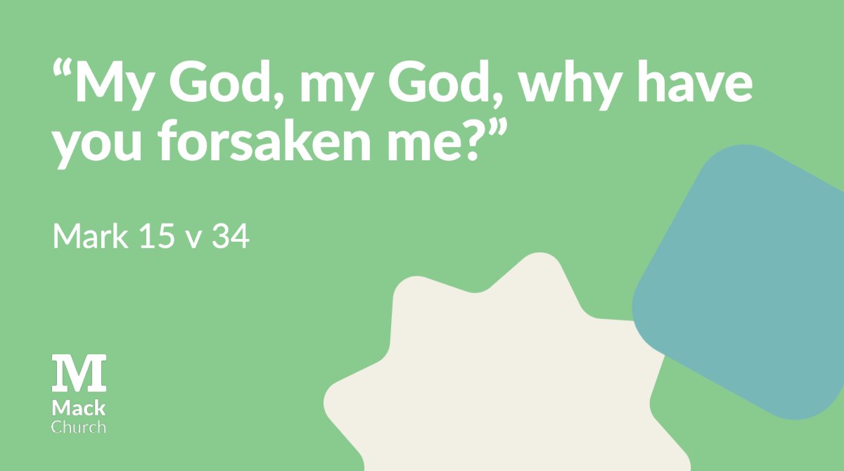 We don't have a God who doesn't understand our pain and suffering. On the cross we see Jesus at his lowest ebb as he cries out:

"My God, my God, why have you forsaken me?"

The last in our series of Jesus' quotes from the Old Testament this morning.