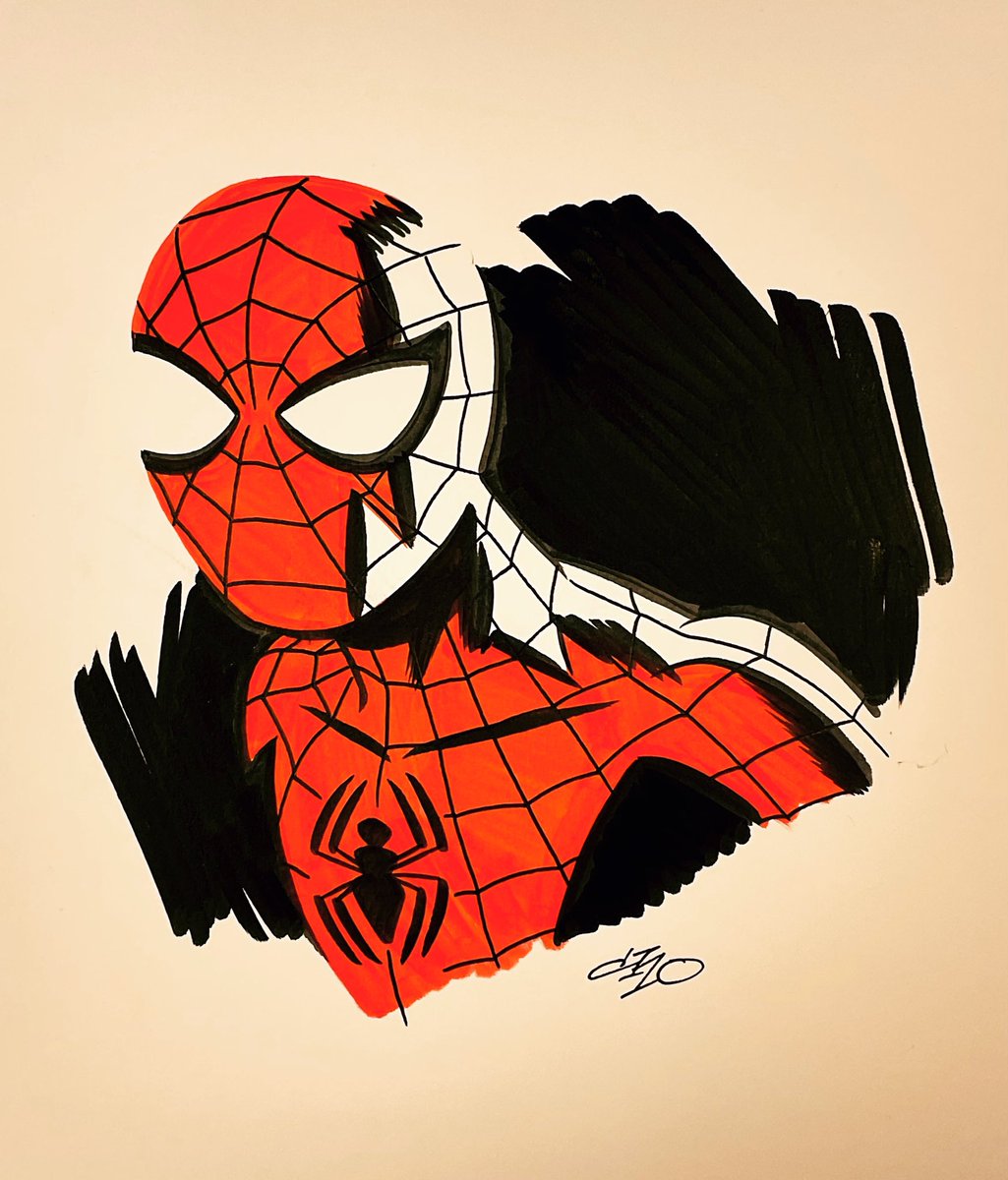 RT @Michael_Cho: Spider-man sketch, in ink markers on bristol. https://t.co/99zJPWyVYW