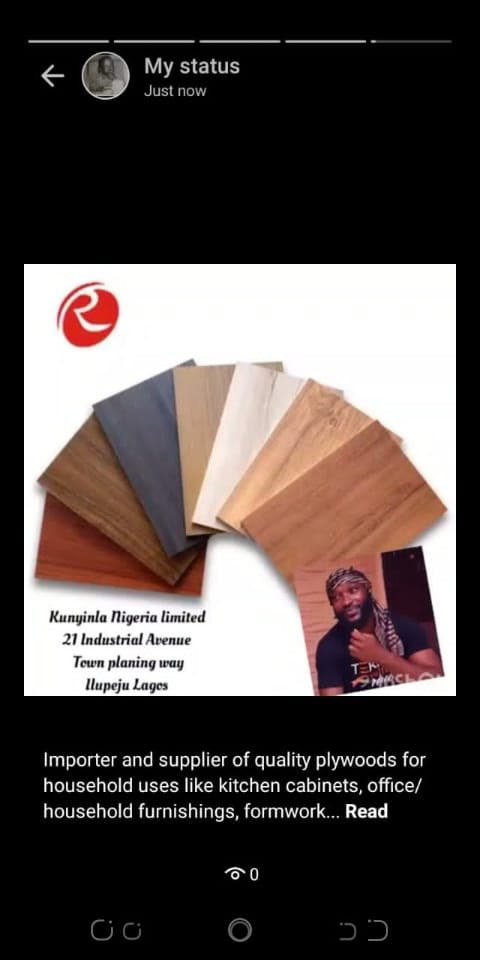 Haryorbamoi's tweet photo. For the best quality Plywood 

Long lasting 

Value for your money 

Kunyinla Nigeria limited is your best bet 

#KUNYINLANIGLTD
#KUNYINLANIGLTD
#KUNYINLANIGLTD

#PETEROBIFORPRESIDENT
#BASHIR
#CHARLYBOY
#PAADEBANJO https://t.co/37VU4hIMyR