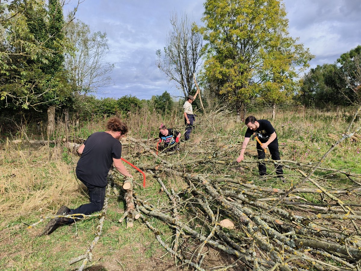 First volunteer session of the new academic year. We had to fell some dead ash that is near a footpath, so it was the perfect excuse to create another reptile hibernacula!
