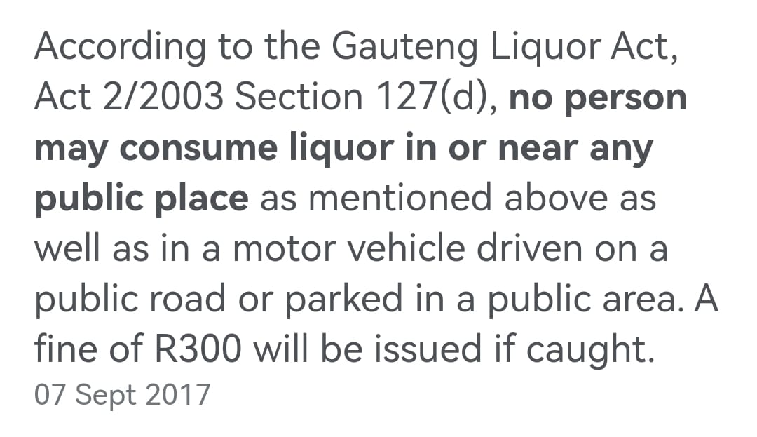 CllrNeuren's tweet photo. #saps and #drinkinginpublic and the #gautengliquoract
-"never gets enforced"
-"Yep 100% valid. 👍"
Some astute observation from my residents. https://t.co/sjmQZDaTK6