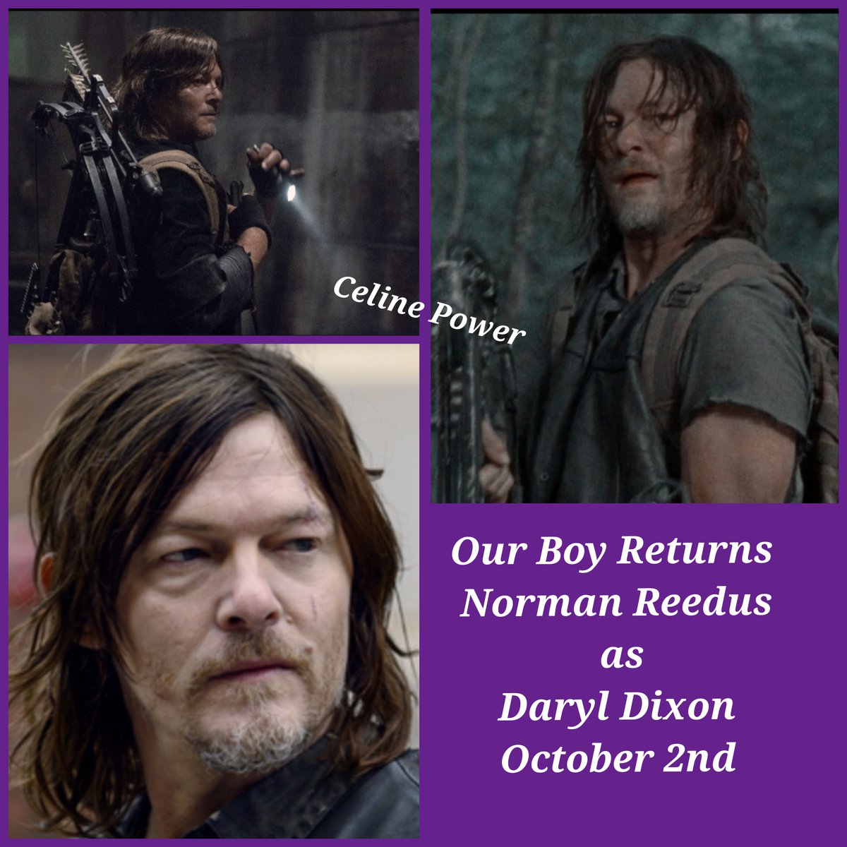 CelinePower2's tweet photo. So happy to have my favourite person ever back, Norman Reedus returns as Daryl Dixon on October 2nd in The Walking Dead
Love you dude, your phenomenal 💗
#twdreturns #daryldixon #finaleightepisodes @wwwbigbaldhead @WalkingDead_AMC @AMCPlus @angelakang
#FortNormanReedus https://t.co/hUNOCE56hF