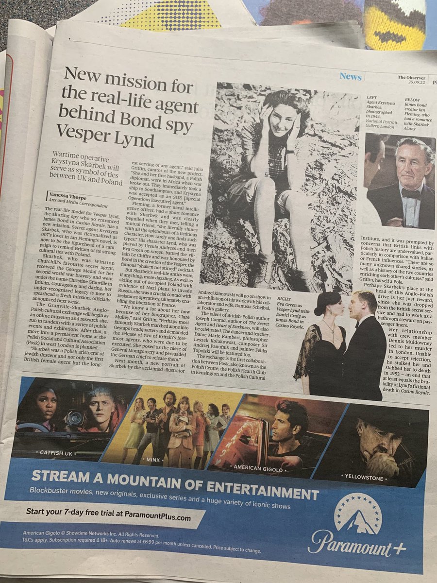 Thrilled to see our major new arts venture: The Granville-Skarbek Anglo-Polish Cultural Exchange featured in today’s @ObserverUK — read online here: theguardian.com/world/2022/sep…