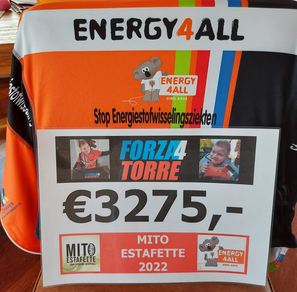 💚 bedankt donateurs 💚
€3275,- van Forza4Torre voor <a href="/energy4all_nl/">Stichting Energy4All</a> en dus de ontwikkeling van een medicijn!
#mitoestafette