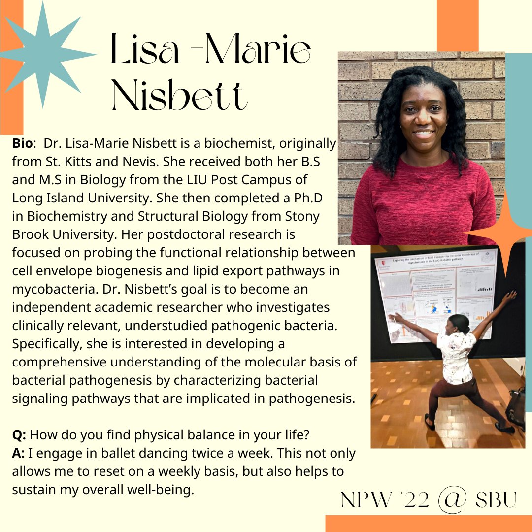 CIEStonyBrook's tweet photo. Meet Lisa-Marie! We want to see your moves, Dr. Nisbett! 💃 #NPAW #NPAW2 #sbu #cie #meetourpostdocs https://t.co/myhpiANRs8