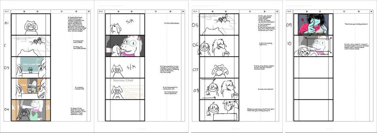 just unearthed the earliest concept art + the storyboard for me & @wyntonyang's Deltarune animation (https://t.co/6bAZCAeoOQ). they date back to December 2021 and I think I drew half of it on a mousepad 