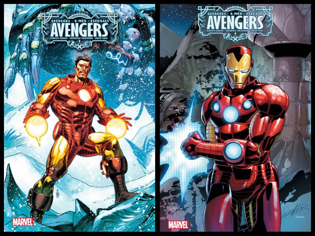 New ✨#MarvelCosmic✨ #comics this week for #NCBD (9/28/22)
✨
A.X.E. Avengers #1
✨
W-#KieronGillen,A-#FedericoVicentini
✨
A-#NicKlein
B-#SalvadorLarroca
✨
#XMen #Eternals #IronMan #Progenitor #Marvel #MarvelComics