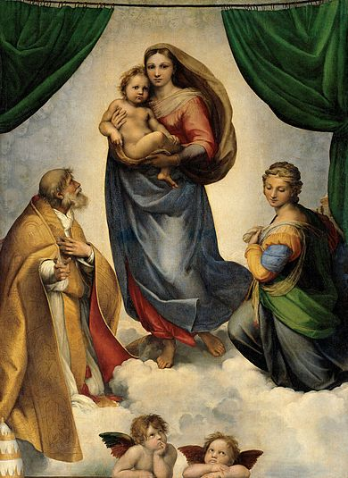 Webal's tweet photo. #ArteYart #teamAlain @ladevita12   La Madone Sixtine Raphaël. Date 1513-1514. Type Peinture. Technique huile sur toile. Dimensions (H × L) 265 × 196 cm. https://t.co/BeFwpV1eGG