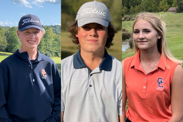 K105sports's tweet photo. Grayson County golf's Landon Skees, Jackson Mayes, and Natalie Garrett will all compete in the #KHSAA golf tournament beginning tomorrow at Heritage Hills GC. Here are the tee-times for the trio:

Mayes - 7:40am CT Monday
Skees - 8:00am CT Monday
Garrett - 7:30am CT Tuesday https://t.co/2dhHkyQywR