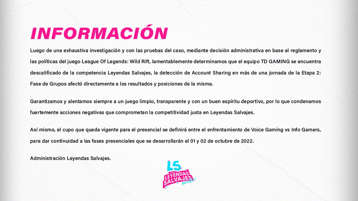 Información importante.