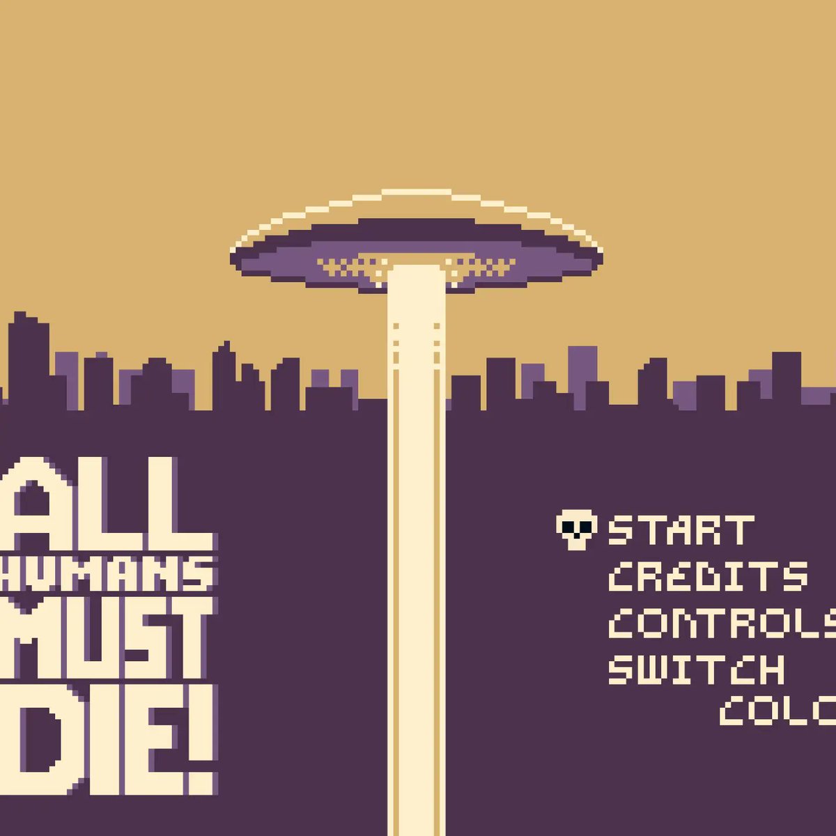 FerranteCrafts's tweet photo. All Humans Must Die! Newly released homebrew game for Game Boy and Game Boy Color.

#GameBoy #gbdev #indiegames #RETROGAMING #retrogames https://t.co/P2nrpORb94