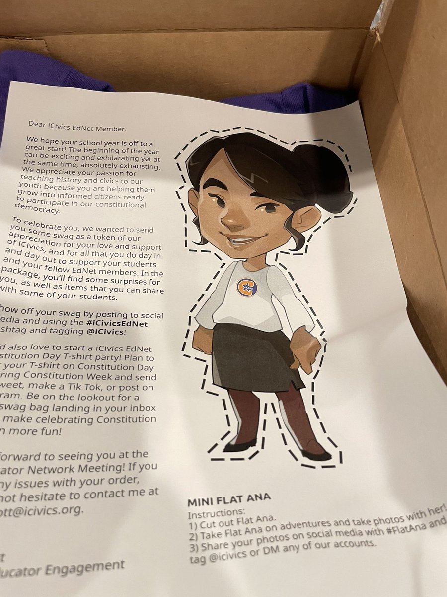 socialstudiestx's tweet photo. Flat Ana has now made her way to Texas and will be ready for @TxSocialStudies #txcsstalks and @NCSSNetwork #ncss22 #historyteeshowdown with our #iCivicsEdNet folks https://t.co/eCttxCQayL