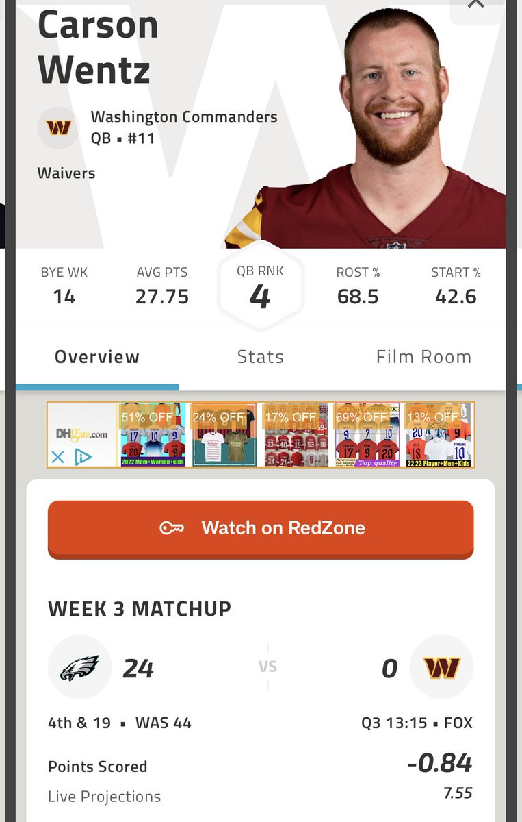 PTattersall82's tweet image. A little moment for who’s starting Wentz #FantasyFootball 😳 #NegativePoints