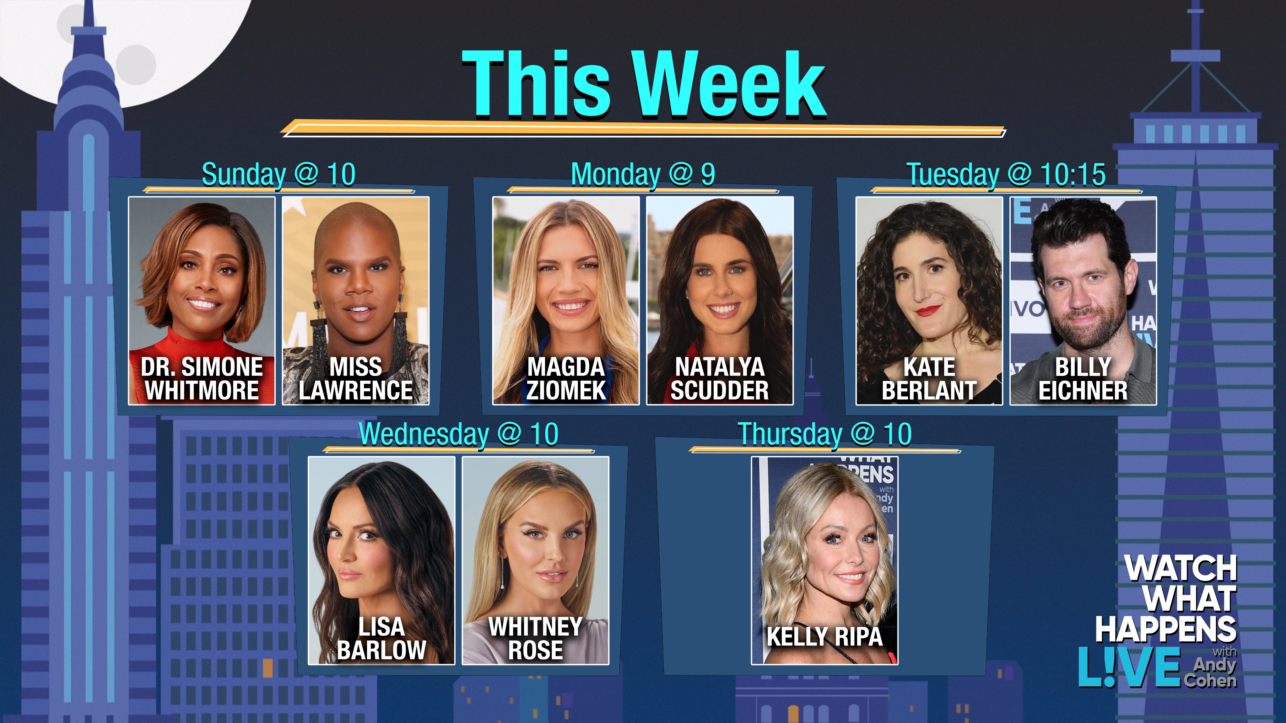 WWHL on Twitter "THIS WEEK on WWHL 🥳🎉 https//t.co/yMtjceat2t" / Twitter