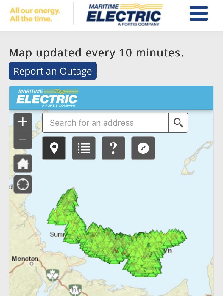 Matt Dagley on Twitter "PEI Maritime Electric Outage Map https//t.co