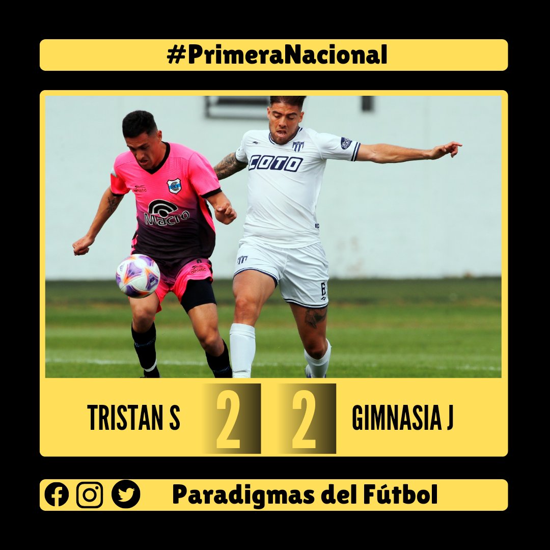 ParadigmasdelF's tweet photo. 🔥¡CORTO LA MALA RACHA COMO VISITANTE!
En el Estadio 20 de octubre, #TristanSuarez y #GimnasiadeJujuy igualaron 2️⃣-2️⃣ por la fecha 35 de Primera Nacional.
⚽ #Oyola, #Brambillo (TRI) - #Gonzalez, #Chiozza (GYJ)
🗂️ Debut goleador para Lucas Chiozza en el Lobo. https://t.co/pxohLpO4Sj
