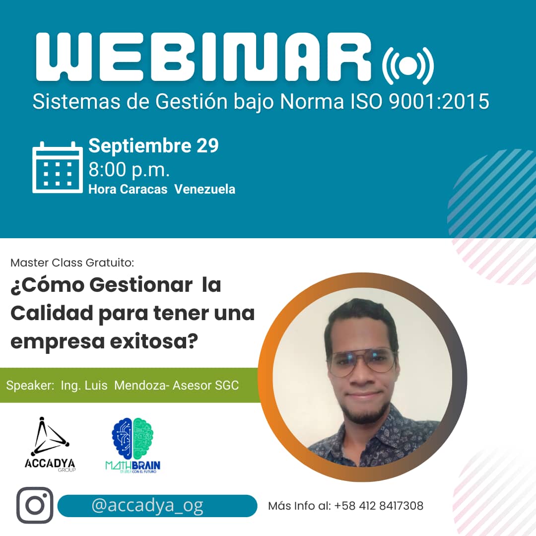 MathBrain_'s tweet photo. ¿Se han cuestionado acerca de los procesos y herramientas basados en la Norma ISO 9001:2015 necesarias para gestionar la calidad en las empresas y así asegurar su éxito? https://t.co/0mnDHMmDmP