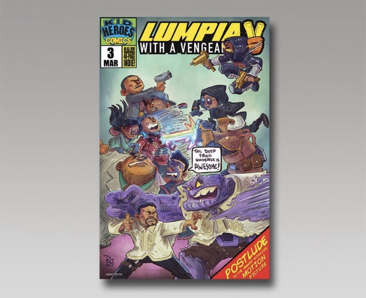 Happy #NationalComicBookDay. Taking a look back at some of our recent <a href="/LumpiaMovie/">LUMPIA WITH A VENGEANCE Now Streaming @Tubi</a> comic covers! Check out these copies and more at store.kidheroes.net/shop/comics/2!

Lumpia with a Vengeance premieres in select theaters this Friday 9/30! Get your tickets on the <a href="/RegalMovies/">Regal</a> app!