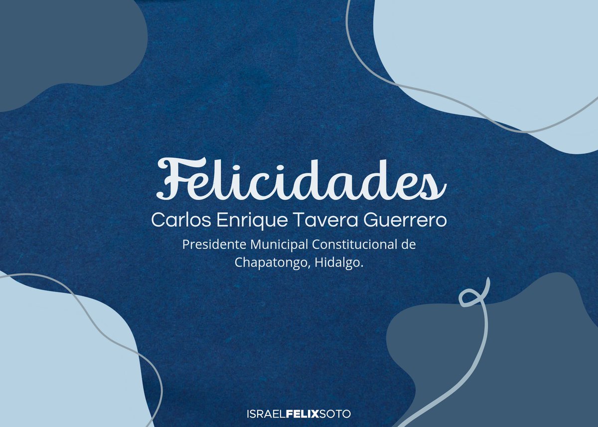 Envío una cordial felicitación a mi homólogo Carlos Enrique Tavera Guerrero, Presidente Municipal Constitucional de Chapantongo con motivo de su cumpleaños.