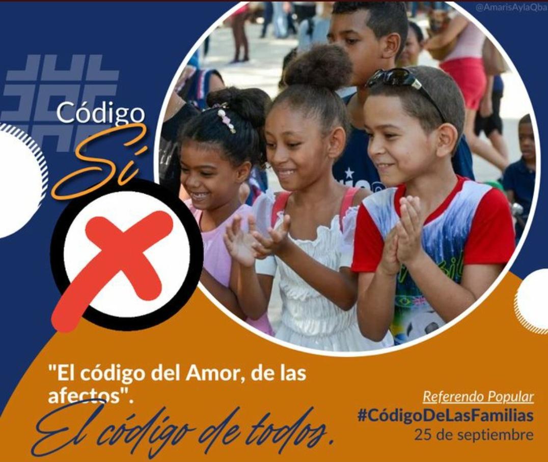 Llegó el día de dar un SÍ por todas las familias cubanas. El día dónde se demuestra que el amor es la fuente de energía de nuestro pueblo 😍🇨🇺

#CodigoSi #IslaRebelde #CubaPorLasFamilias