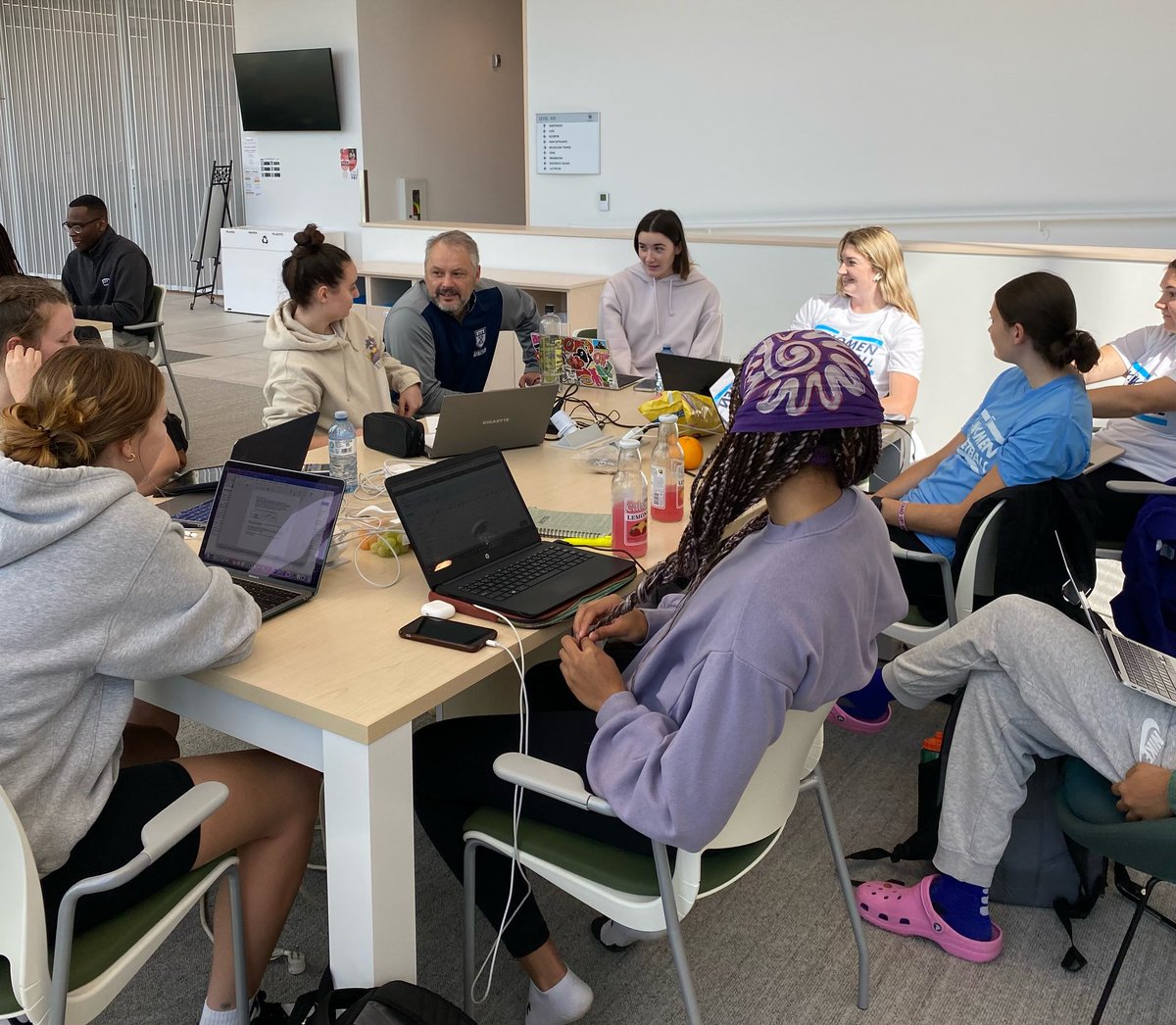 Checking in on some of our students <a href="/stfx_wbb/">X-Women Basketball</a> who are gathering in Mulroney Hall in the aftermath of hurricane Fiona. I am so proud of students &amp; staff <a href="/stfxuniversity/">StFX University</a> and our partners <a href="/StFXCampusFood/">StFX Campus Food</a> who are demonstrating their Xaverian spirit in moving our recovery forward.