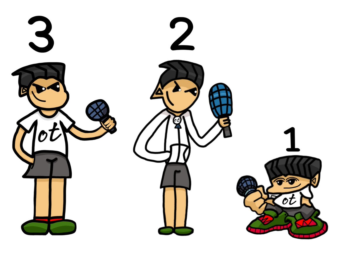 otmanfnf's tweet photo. As you told me, I must be tall in fnf style. I decided to improve myself a little bit in fnf style. By the way, what do you think of number three? https://t.co/HCfSzDb3IY