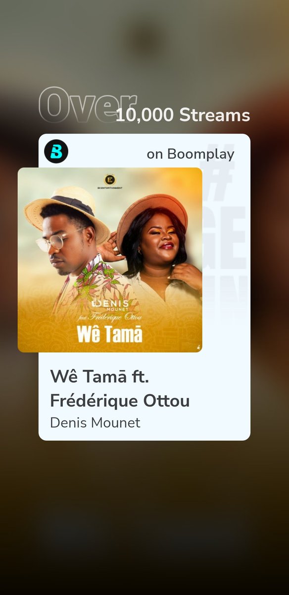 #boomplayforartists <a href="/BoomplayMusicCM/">Boomplay Music CM</a>
<a href="/E2ELabel/">E II Entertainment</a>
Listen to Wê Tamā ft. Frédérique Ottou by Denis Mounet on Boomplay. boomplaymusic.com/share/music/94…