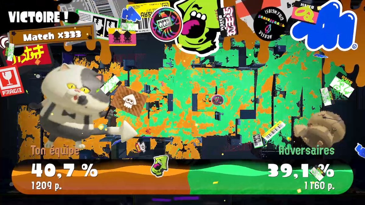 Well it was a good splatfest for me , lv 21, too much point and a second X333 batle who was really close. I don't think we will win but i do my best for it  #Splatoon3 #NintendoSwitch