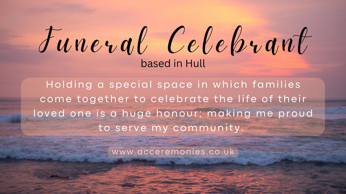 If you would like a beautifully bespoke celebrant-led funeral service for your loved one, feel free to contact me for further details.

Amanda Currie
07742 603355
Independent Celebrant
Hull &amp; East Yorkshire