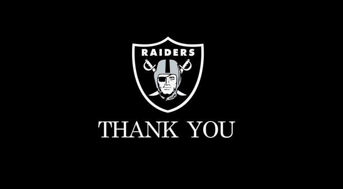 <a href="/Raiders/">Las Vegas Raiders</a> Thank you Raider nation! See you in 2023
