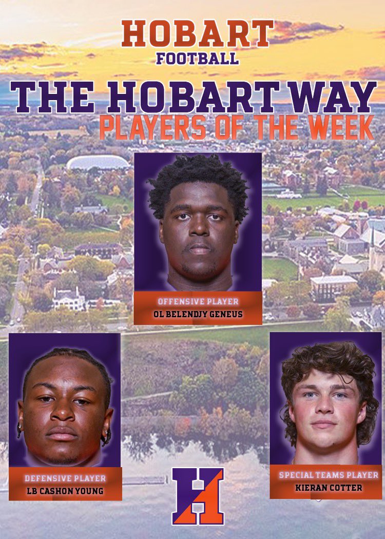 HobartFootball's tweet photo. Week 4 players of the week 
#TheHobart2Way #Team128 https://t.co/HU6irHm38t